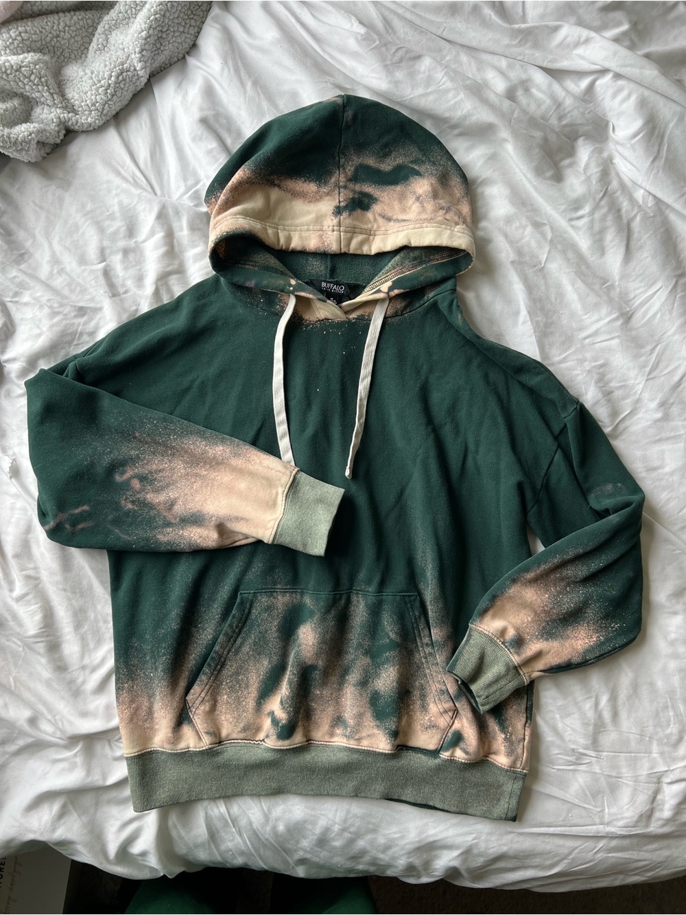 Forest Green Tie-Dye Hoodie Sweatshirt - Unbranded